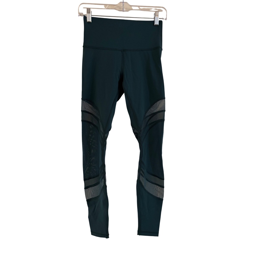 Lululemon High Times Pant Mesh Forest Green Leggings W5BCVS Size 6